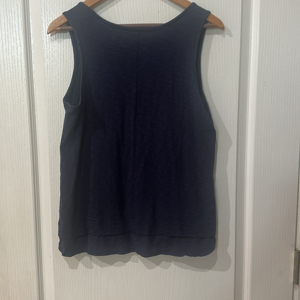 Antibes Blanc Sz S navy sleeveless tank - Picture 4 of 4